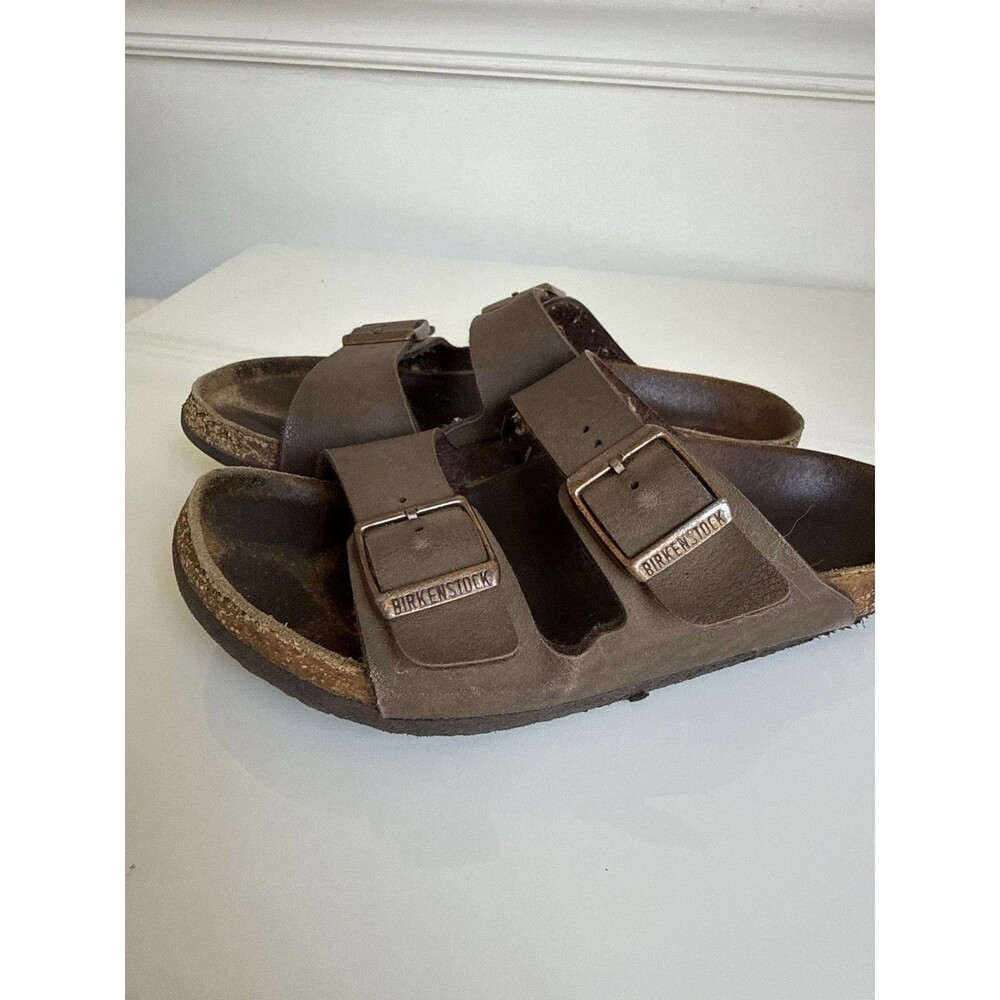 Birkenstock Kids Arizona Sandals Size 34 Brown Double Strap Buckle Girls Boys